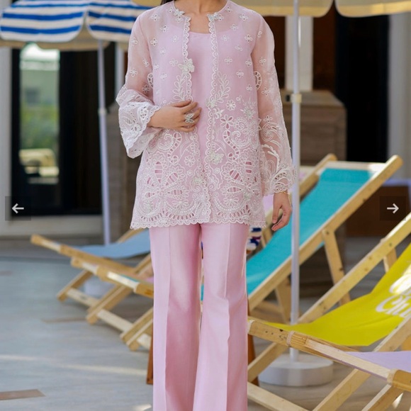 Ansab Jahangir Other - Women's Pink Embroidered Boot Cut Salwar Set